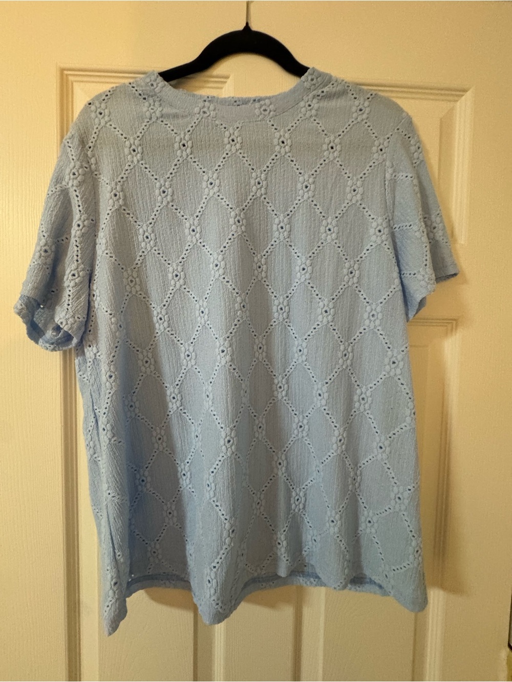 Light Blue Knit Short-Sleeve Men's Shirt